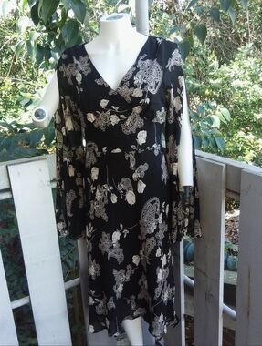 Vintage Y2K Floral Rose Paisley Fairycore Dark Romance Babydoll Midi Chiffon Dre